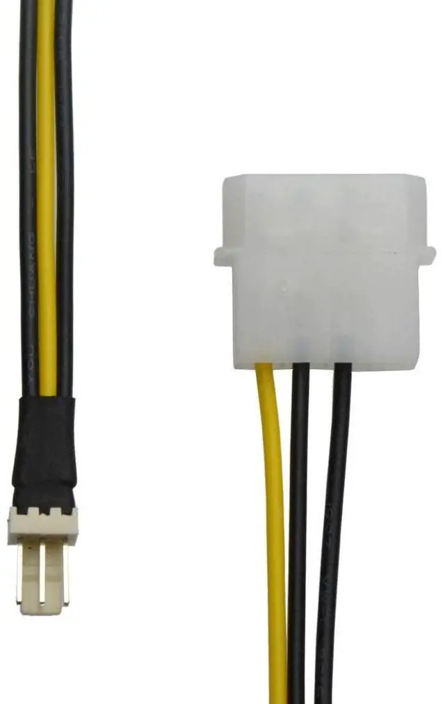 Alt view image 2 of 2 - BUCIER 4pin Molex Male Port to 3Pin Male PC Fan Cooler Converter Cable D plug IDE Power to 3 Pin Connector Power supply Cable