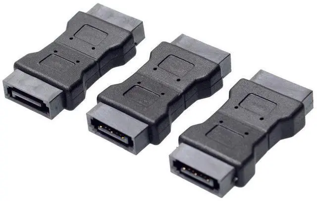 Alt view image 2 of 5 - BUCIER High quanlity 7PIN SATA 3.0 data male to male Port adapter straight angle 7P Serial ATA III 6Gbps Jack Connector Coupler 3PCS