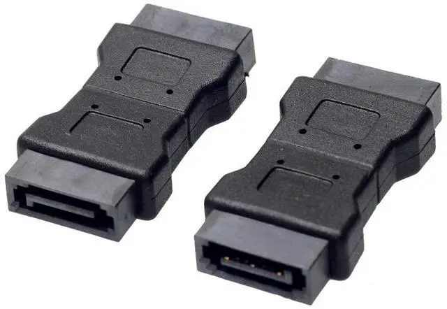 Alt view image 3 of 5 - BUCIER High quanlity 7PIN SATA 3.0 data male to male Port adapter straight angle 7P Serial ATA III 6Gbps Jack Connector Coupler 3PCS