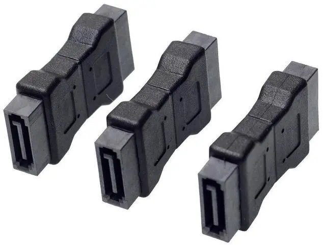 Alt view image 4 of 5 - BUCIER High quanlity 7PIN SATA 3.0 data male to male Port adapter straight angle 7P Serial ATA III 6Gbps Jack Connector Coupler 3PCS