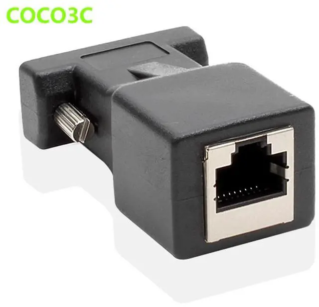 Alt view image 2 of 5 - BUCIER RS232 COM Female to RJ45 Female Connector Convertor DB9 Serial Port to LAN CAT5 CAT6 RJ45 Network Ethernet Cable Adapter