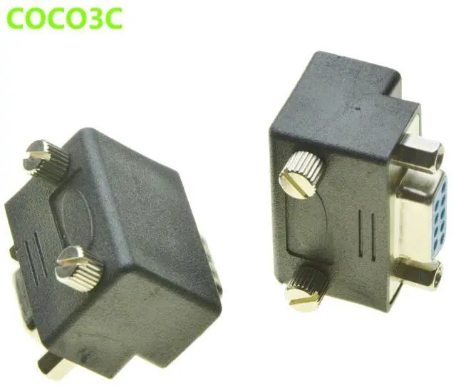 Alt view image 4 of 4 - BUCIER Right Angle DB9 Adapter 9PIN RS232 Male to Female Extension Cable with screws pannel 90 Degree Connector