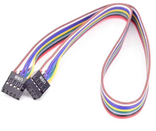 Alt view image 3 of 4 - BUCIER Desktop 9Pin USB header Female to Female cable PC computer 10Pin USB 2.0 M/M data transfer cable 24AWG 50cm