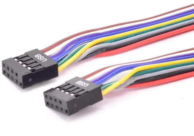 Alt view image 2 of 4 - BUCIER Desktop 9Pin USB header Female to Female cable PC computer 10Pin USB 2.0 M/M data transfer cable 24AWG 50cm