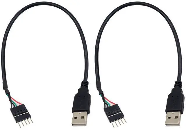 Alt view image 6 of 10 - Duttek USB to USB Motherboard Header Cable, USB 2.0 Type A Male to 5 Pin Male Header Dupont Cable Cord 30CM/12IN (2 Pack)