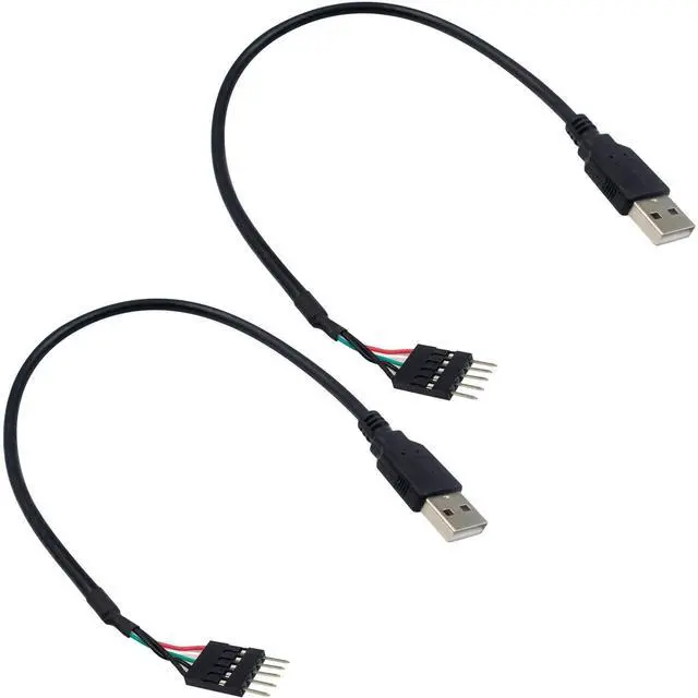 Alt view image 7 of 10 - Duttek USB to USB Motherboard Header Cable, USB 2.0 Type A Male to 5 Pin Male Header Dupont Cable Cord 30CM/12IN (2 Pack)
