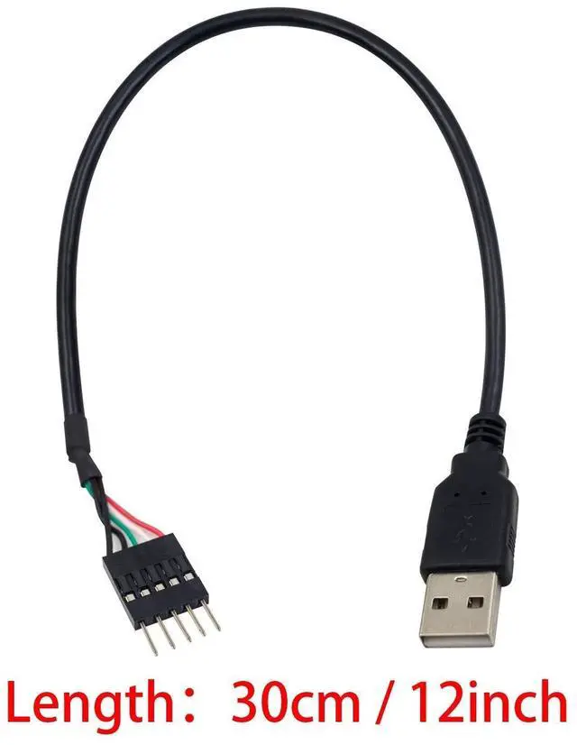 Alt view image 10 of 10 - Duttek USB to USB Motherboard Header Cable, USB 2.0 Type A Male to 5 Pin Male Header Dupont Cable Cord 30CM/12IN (2 Pack)