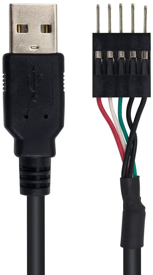 Alt view image 9 of 10 - Duttek USB to USB Motherboard Header Cable, USB 2.0 Type A Male to 5 Pin Male Header Dupont Cable Cord 30CM/12IN (2 Pack)