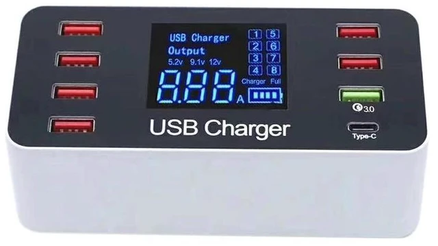 Alt view image 6 of 10 - 8 Port Multi Fast Usb Charger Quick Charge 3.0 Multiple Usb Phone Charging Station Universal Usb Hub Charger Qc 3.0 Led Displa