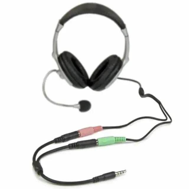 Alt view image 8 of 10 - Size 3.5mm Stereo Audio Male To 2 Female Earphone Mic TRRS Y Splitter Cable Adapter Cable Wire