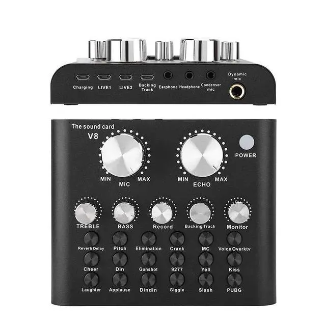 Alt view image 17 of 17 - Usb Sound Card 12 Sound Pattern Audio Microphone Webcast Live External Usb Sound Card Bluetooth Function Audio Interface
