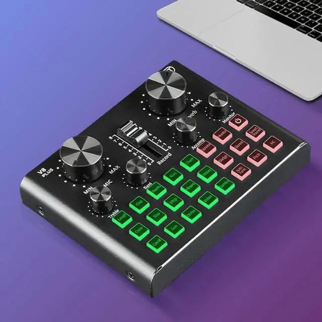 Alt view image 7 of 10 - Plug Sound Card for Live Streaming Voice Changer Sound Card with Multiple Sound Effects, o Mixer for Recording