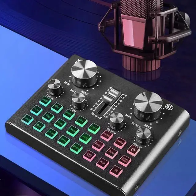 Alt view image 9 of 10 - Plug Sound Card for Live Streaming Voice Changer Sound Card with Multiple Sound Effects, o Mixer for Recording