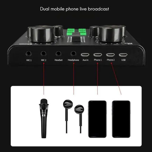 Alt view image 10 of 10 - Plug Sound Card for Live Streaming Voice Changer Sound Card with Multiple Sound Effects, o Mixer for Recording