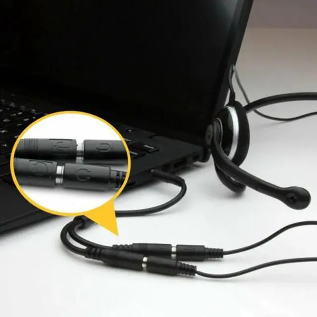 Alt view image 7 of 10 - Size 3.5mm Stereo Audio Male To 2 Female Earphone Mic TRRS Y Splitter Cable Adapter Cable Wire