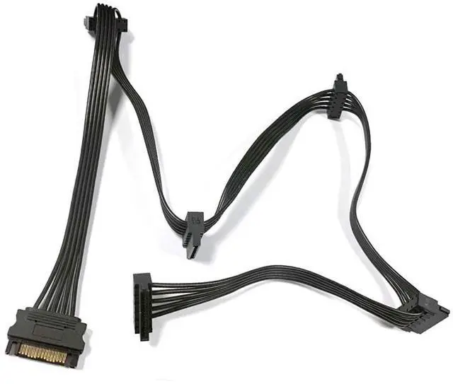 Alt view image 8 of 14 - 2pcs/lot SATA Power 4 Pin 1 Male To 5 Female Splitter Hard Drive Cable for HDD SSD