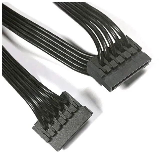 Alt view image 10 of 14 - 2pcs/lot SATA Power 4 Pin 1 Male To 5 Female Splitter Hard Drive Cable for HDD SSD