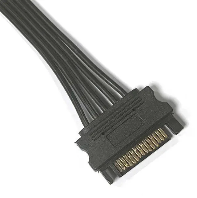 Alt view image 11 of 14 - 2pcs/lot SATA Power 4 Pin 1 Male To 5 Female Splitter Hard Drive Cable for HDD SSD