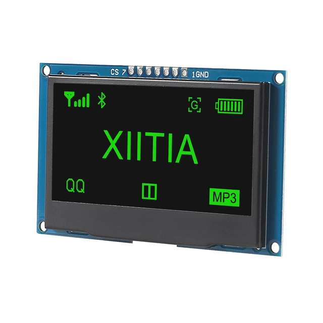 Alt view image 5 of 5 - XIITIA 2pcs 7 Pin 2.42" SSD1309 128x64 OLED Display Module 2.42 Inch OLED LCD Display Module IIC I2C SPI(Green Light)