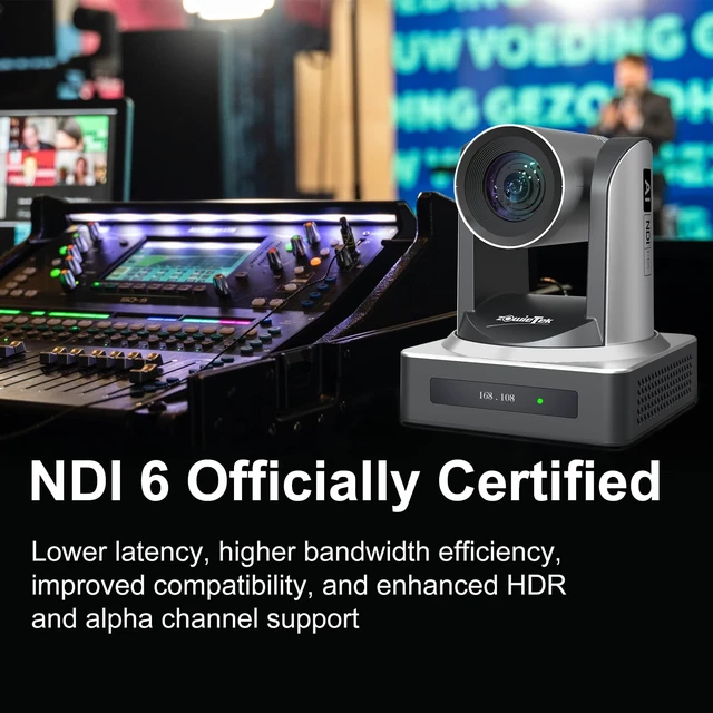 Alt view image 3 of 5 - Zowietek NDI PTZ Camera (Native NDI 6 Certified), AI Auto Tracking PTZ Camera, 1080P60 PoE, 20X Optical Zoom, 3G-SDI HDMI USB3.0 LAN, Live Streaming for Church Meeting Education Sport Hospital Wedding