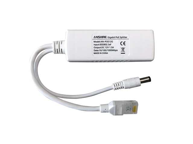 Alt view image 4 of 5 - 4-Pack Gigabit PoE Splitter Converter, 12V DC Output, IEEE 802.3 af/at Compliant, 10/100/1000Mbps, Plug 5.5mm x 2.1mm, for IP Camera, AP, WiFi Node, IP Phone and More, White