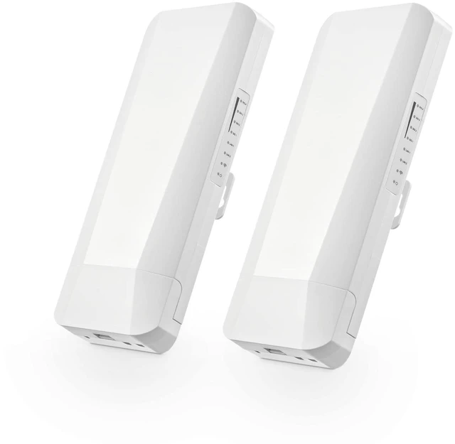 Main image of Outdoor Wireless Bridge, Point to Point WiFi Bridge, 5.8GHz 1-3KM Distance, 2X 100Mbps Ethernet Port, 24V PoE Adapter, 2 Pack