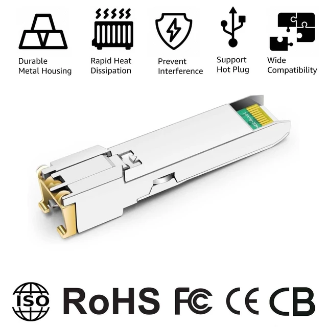 Alt view image 4 of 5 - OPSTRAN 1000BASE-T SFP RJ45 Copper Transceiver Module Compatible with Cisco GLC-T SFP-GE-T 100m cat5e/6 4 Pack