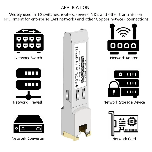 Alt view image 5 of 5 - OPSTRAN 1000BASE-T SFP RJ45 Copper Transceiver Module Compatible with Cisco GLC-T SFP-GE-T 100m cat5e/6 4 Pack