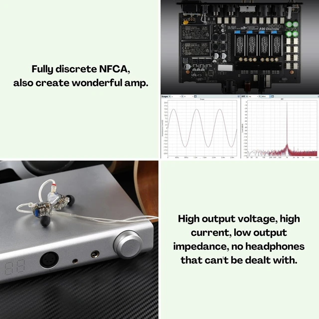 Alt view image 5 of 5 - Topping A90 Discrete Fully Discrete Balanced Headphone Amplifier HiFi NFCA 4Pin XLR/4.4MM Balanced/6.35MM SE Out 9800mWx2 Desktop Headphone Amp Preamp with Remote Control (Black)