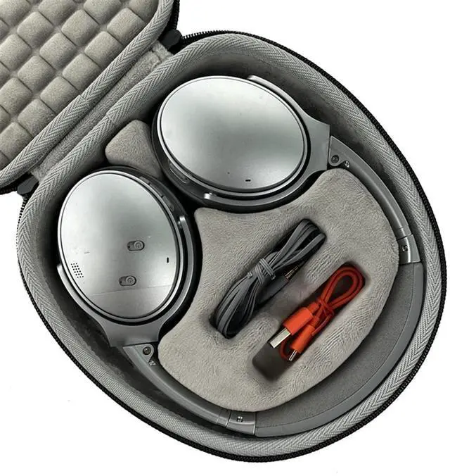 Alt view image 4 of 5 - Levigo Hard EVA Headset Portable Protective Storage Case Compaitble With Bose QuietComfort QC45/QC35, Headphone Travel Shockproof Compartment Design Organizer Bag