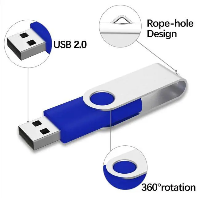 Alt view image 5 of 5 - KEXIN 10 Pack 64GB USB 2.0 Flash Drive Thumb Drive, Blue