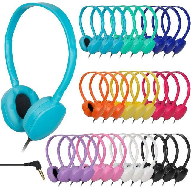 Main image of TJZXGUI 100 Pack Bulk Headphones for Classroom School,Wholesale Earphones Class Set for Students Teens and Adult10 Colors