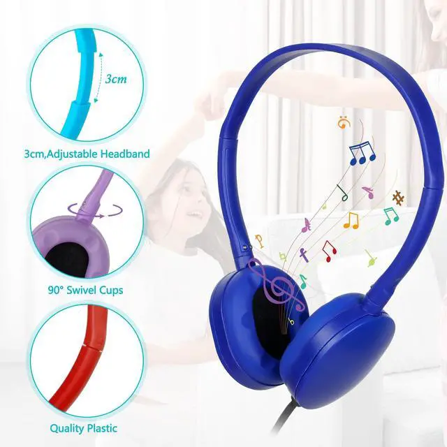 Alt view image 2 of 5 - TJZXGUI 100 Pack Bulk Headphones for Classroom School,Wholesale Earphones Class Set for Students Teens and Adult10 Colors