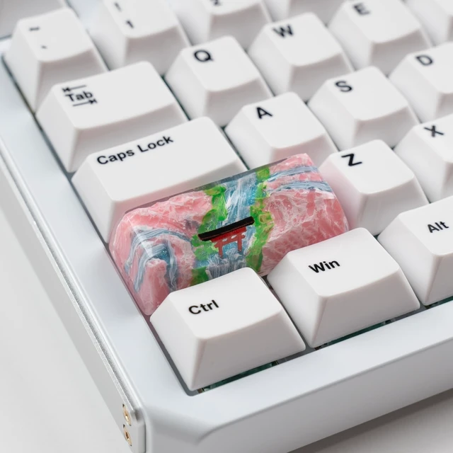 Alt view image 2 of 5 - ULTRAEQUIP Artisan Keycaps Cherry Torii Shine Through, Resin Handmade Keycaps 2.25U for Shift Enter Mechanical Keyboard