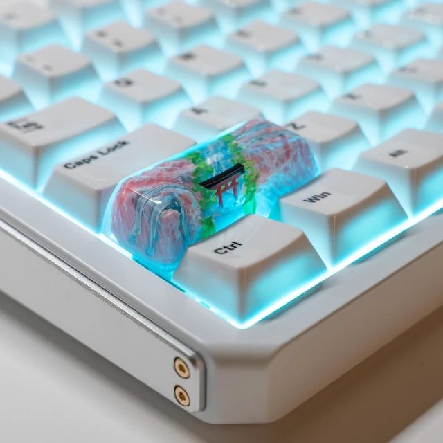 Alt view image 3 of 5 - ULTRAEQUIP Artisan Keycaps Cherry Torii Shine Through, Resin Handmade Keycaps 2.25U for Shift Enter Mechanical Keyboard