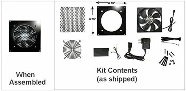 Alt view image 2 of 3 - Coolerguys Single 120mm Fan kit with pre-Set Thermal Controller CG-1201-P
