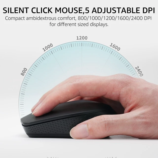 Alt view image 5 of 5 - Rapoo 9010M Multi-Device Keyboard and Mouse Combo, 2.4GHz/Bluetooth 5.0/4.0 Wireless Keyboard & Mouse Set for Windows/Mac/Linux/Chrome, Support 4 Devices, Low-Profile Silent Click, Battery Powe