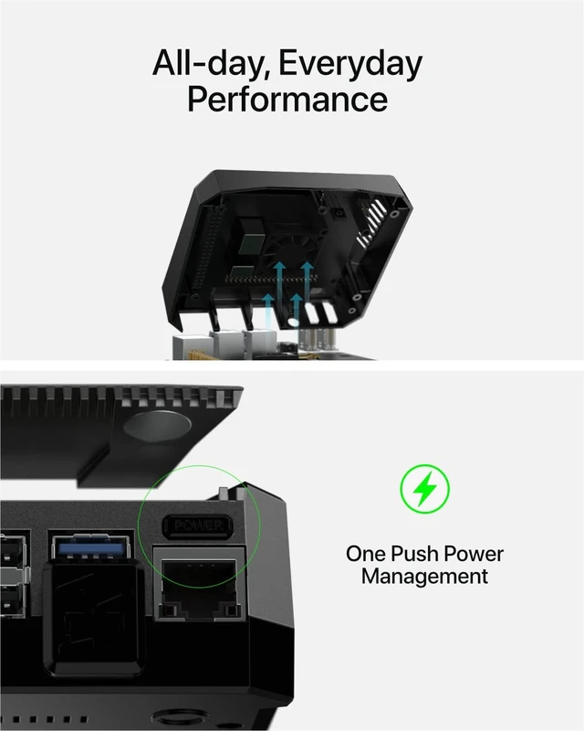 Alt view image 5 of 5 - Argon ONE M.2 Aluminum Case for Raspberry Pi 4 - SATA SSD Expansion, Fan