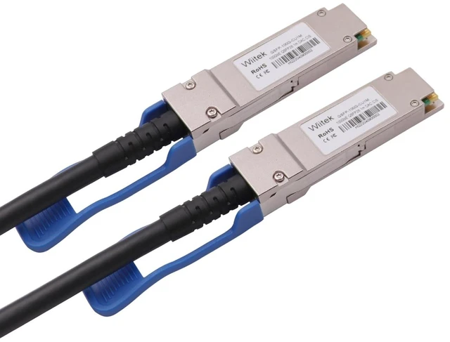 Alt view image 3 of 5 - Wiitek 100GbE QSFP28 DAC Twinax Cable, 1 Meter 100GBASE-CR to QSFP28 Passive Copper Cable, Compatible for Mellanox MCP1600-C001, With Blue Pull Tab