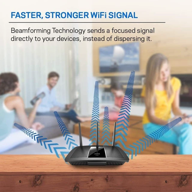 Alt view image 5 of 5 - Linksys EA7300 Max-Stream: AC1750 Dual-Band Wi-Fi Router, Gigabit Ethernet Ports, 1,500 square-foot Range, 10 Devices, MU-MIMO (Black)