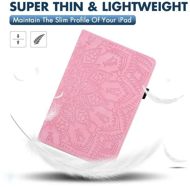 Alt view image 5 of 5 - Dteck for Amazon Fire Max 11 (13th Gen, 2023 Release) Embossed Flower Folio Case with Stand, Adjustable Viewing Angles, Card Slots, Elastic Pen Loop Holder, PU Leather Lightweight Slim Cover (Pink)