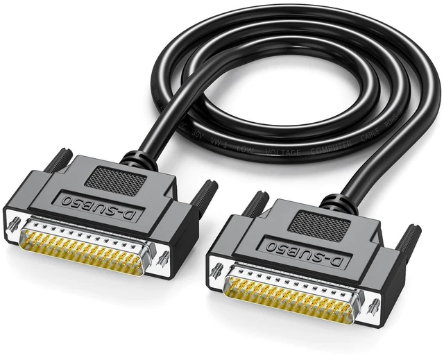 Main image of JUXINICE D-Sub 50 Pin Cable Shielded, DB50 Male to Male Cable 5FT, 50Pin Extension Cable- Black 5'