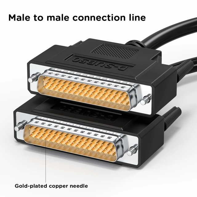 Alt view image 2 of 5 - JUXINICE D-Sub 50 Pin Cable Shielded, DB50 Male to Male Cable 5FT, 50Pin Extension Cable- Black 5'