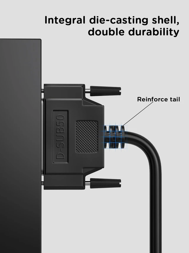 Alt view image 5 of 5 - JUXINICE D-Sub 50 Pin Cable Shielded, DB50 Male to Male Cable 5FT, 50Pin Extension Cable- Black 5'