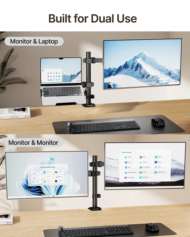 Alt view image 4 of 5 - monTEK Monitor and Laptop Stand for 32" Screen and 17" Laptop