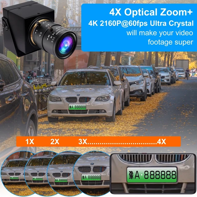 Alt view image 4 of 5 - ELP 4K 60fps USB3.0 Webcam - HDMI Output for TV/Monitor - Manual Zoom - High Speed PC Camera for Video Conference - H.264 Variable Focus