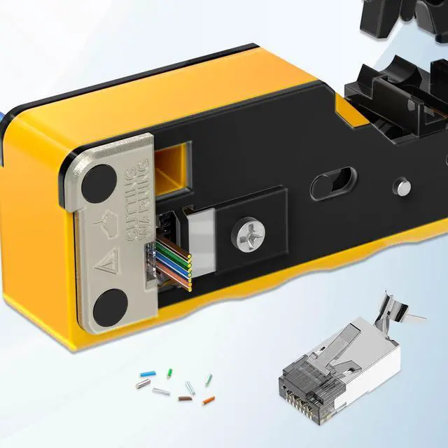 Alt view image 4 of 5 - ZOERAX RJ45 Connectors, Ethernet Connector CAT6A, and CAT7 RJ45 Pass Through Connectors & Strain Relief Boots 50-Pack (50 Connectors + 50 Boots) - Black