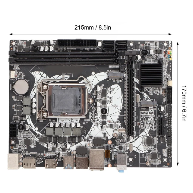 Alt view image 2 of 5 - Heayzoki B460M Motherboard, PC Desktop Mainboard, Channel DDR4 LGA 1200 2 Gigabit NIC Support HD Multimedia Interface SATA3.0 Mining Mainboard for Gaming