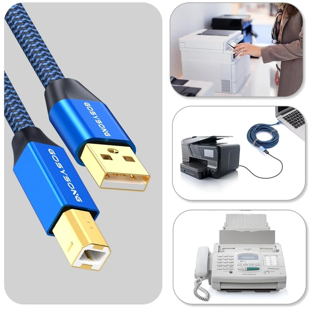 Alt view image 5 of 5 - GOSYSONG Active USB 2.0 Printer Cable 60ft, USB A to B Printer Cord