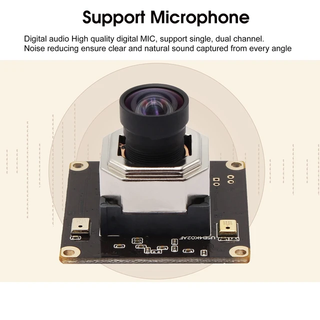 Alt view image 3 of 5 - SVPRO Autofocus 4K USB Camera Module with Microphone, Ultra HD Mini USB Camera Board with 100 Degree Lens Wide Angle Without Distortion,USB Camera with IMX415 Sensor for Windows Mac Linux Android